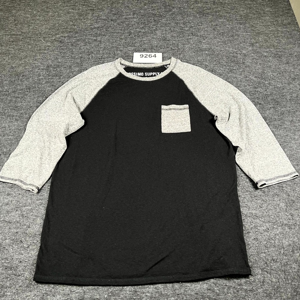 Mossimo Supply Co Shirt Mens Large Black Gray Crew Neck Casual Streetwear